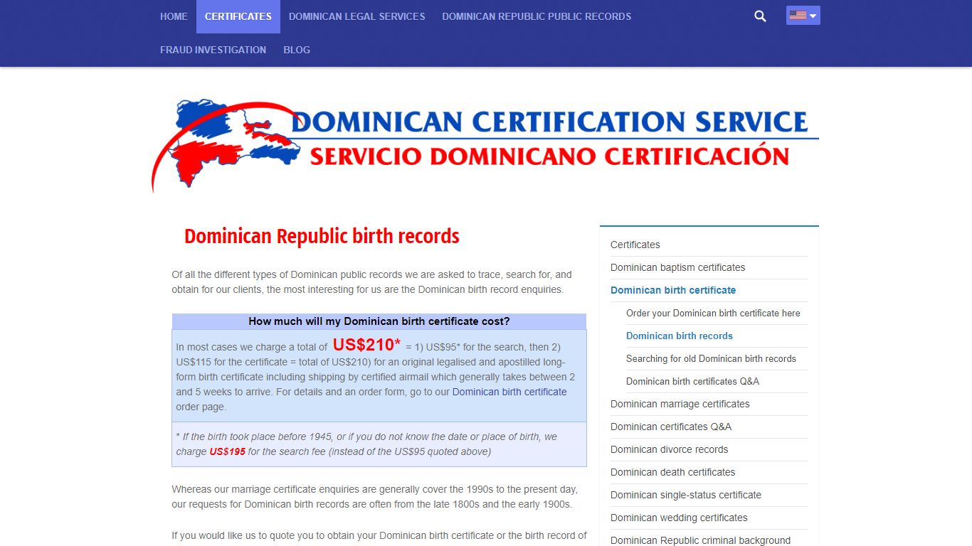 Dominican Republic birth records - dominicancertificates.com