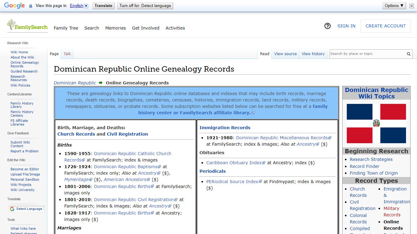 Dominican Republic Online Genealogy Records • FamilySearch